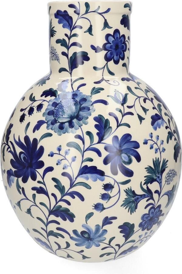 Return to Sender Vaas Large 45 cm Bed of Flowers Blue handgeschilderd ronde vorm Bloemenvaas - Foto 2