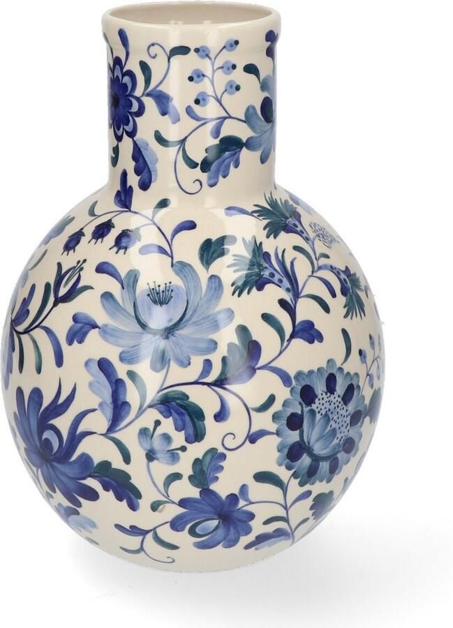 Return to Sender Vaas Rond H30 cm Bed of Flowers Blue Handgeschilderd