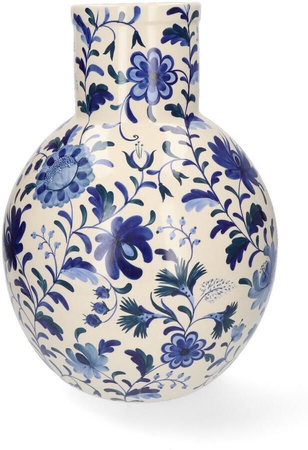 Return to Sender Vaas Large 45 cm Bed of Flowers Blue handgeschilderd ronde vorm Bloemenvaas