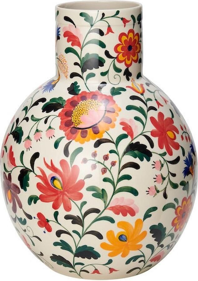 Return to Sender Vaas Large 45 cm Bed of Flowers print handgeschilderd ronde vorm Gekleurde bloemenvaas