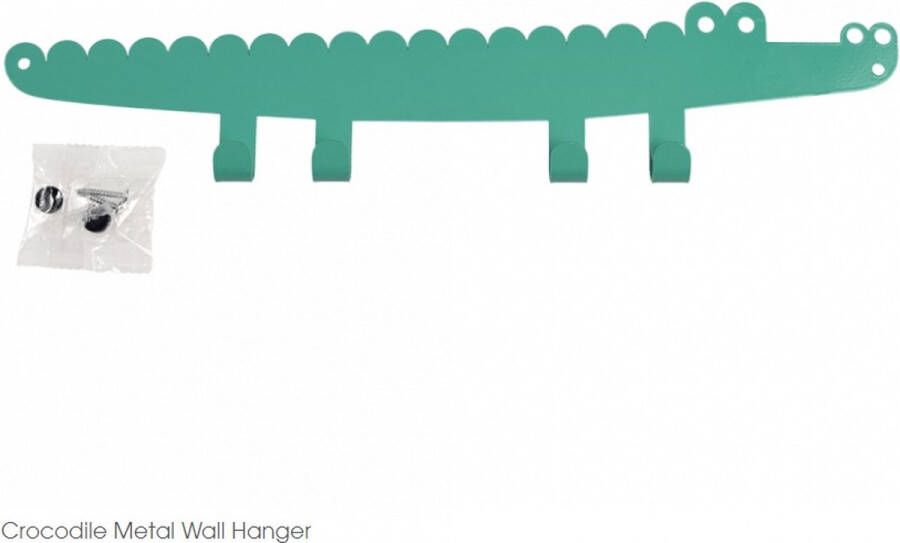 Rex London Kapstok Krokodil Crocodile Wall Hanger Groen Metaal