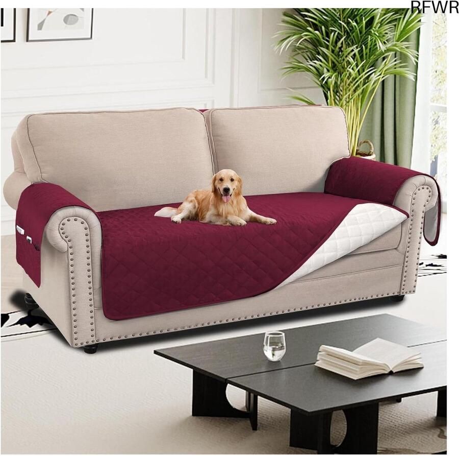 RFWR 100% Waterdichte Oversized 2-Zits Bankhoes met Antislip en Zijvak voor Huisdieren