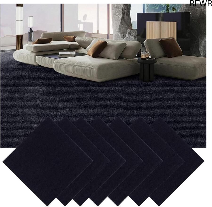 RFWR 30 Stuks Zelfklevende Tapijttegels 30x30 cm Duurzaam en Gemakkelijk te Reinigen voor Kamers