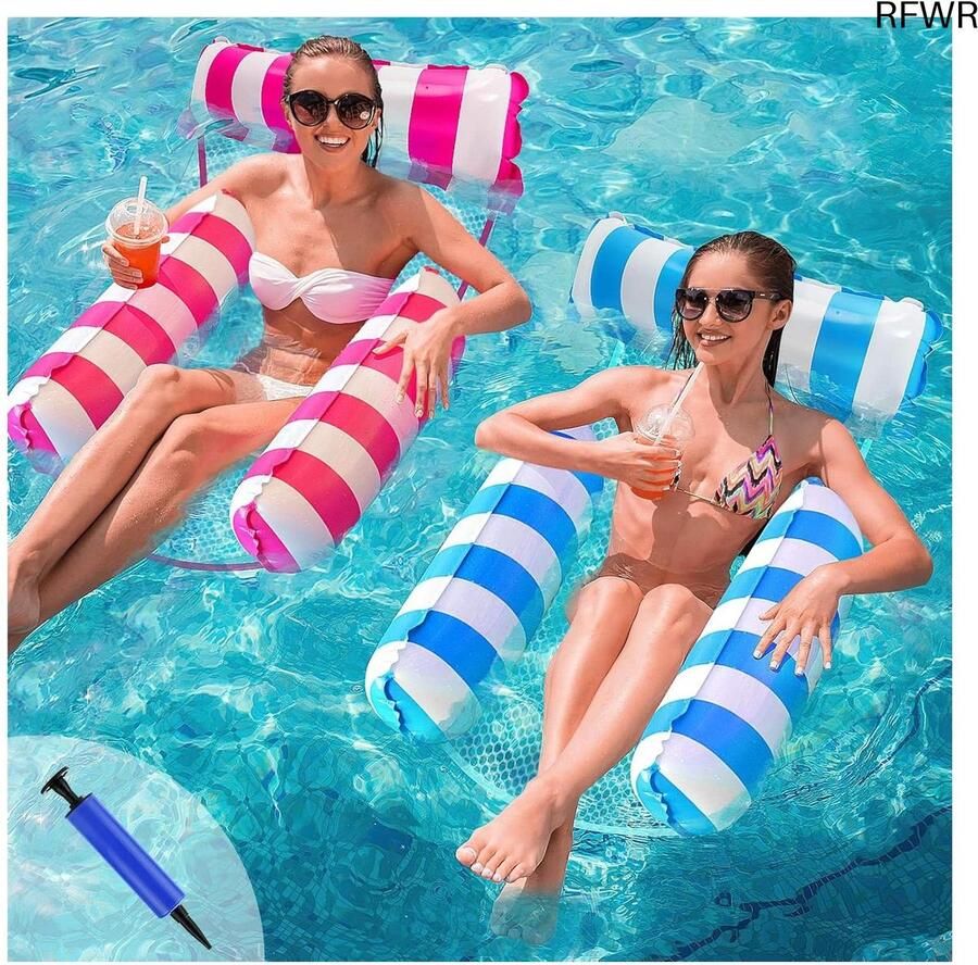RFWR 4-in-1 Opblaasbare Waterhangmat Zwevend Zwembadstoel Drifter en Loungestoel voor Volwassenen en Kinderen