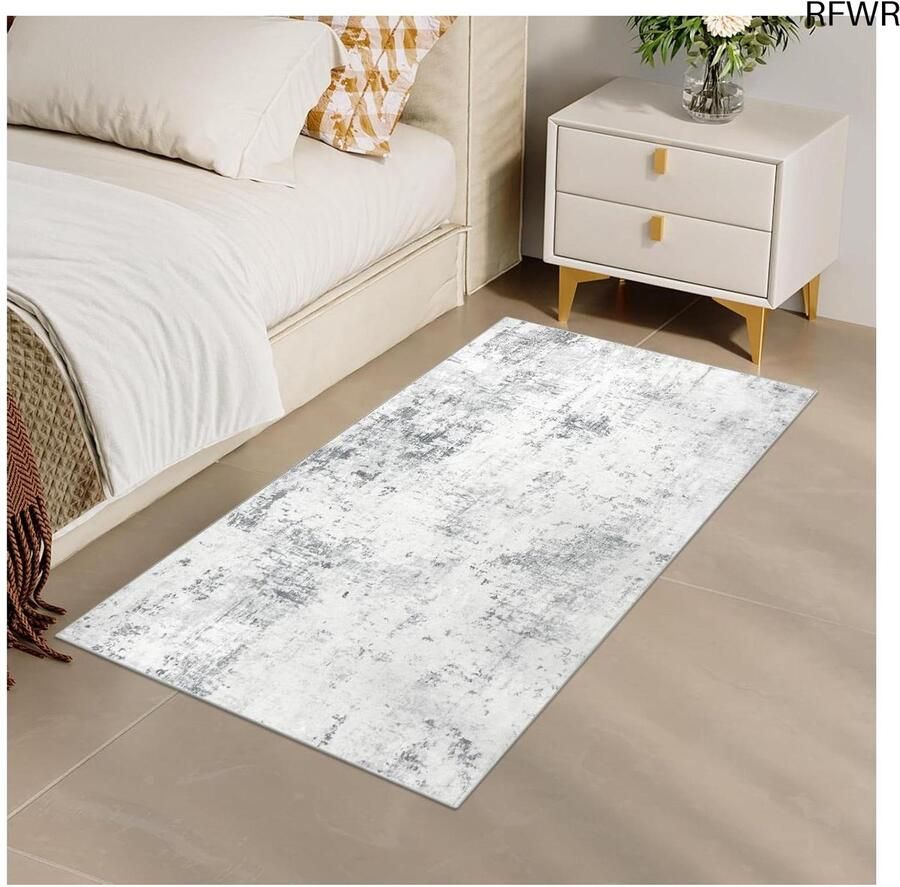 RFWR Abstract Vloerkleed 60 x 110 cm Wasbaar en Comfortabel voor Slaapkamer en Woonkamer