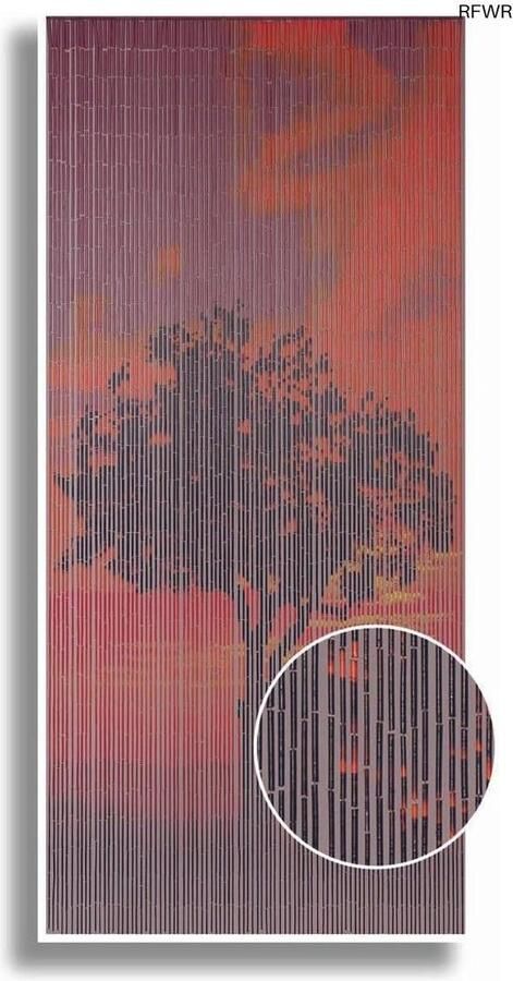 RFWR Bamboe Deurgordijn als Ruimteverdeler en Vliegengordijn Handgemaakt en Ondoorzichtig