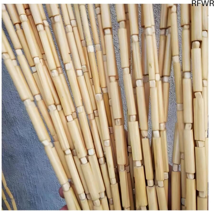 RFWR Bamboe Kralengordijn 50 Strengen Houten Kralen Deurgordijn voor Slaapkamer en Woonkamer