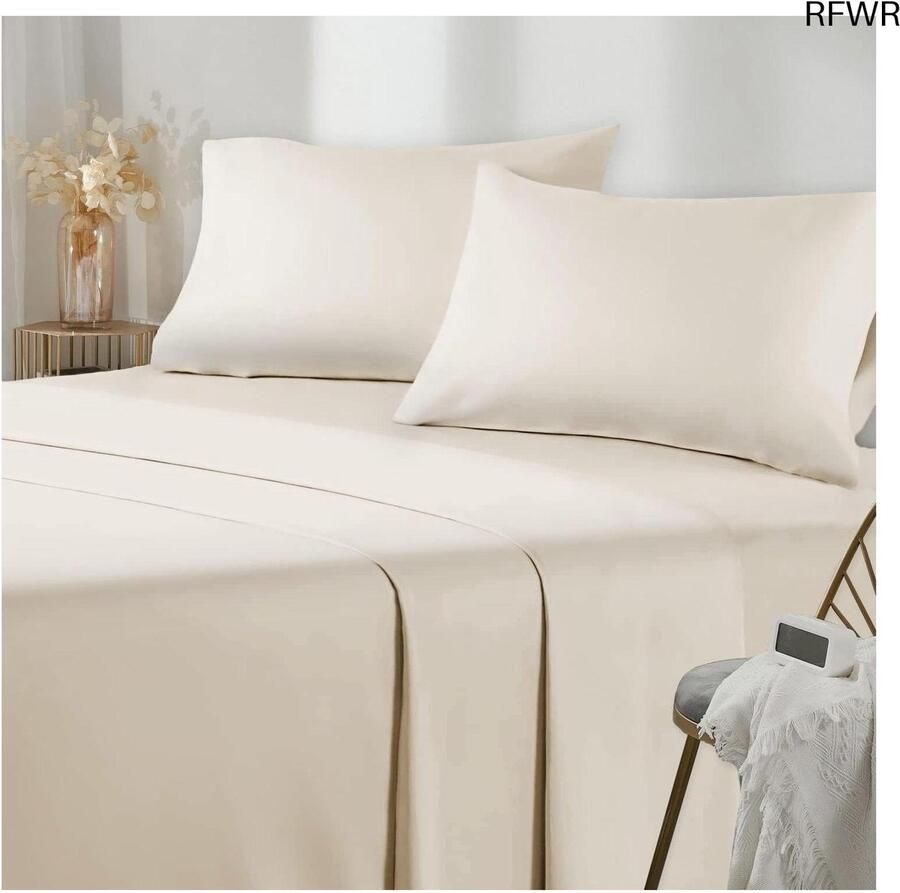 RFWR Beddengoed Set 3-delig Microvezel Hoeslaken Laken en Kussensloop Ideaal voor Eenpersoonsbedden