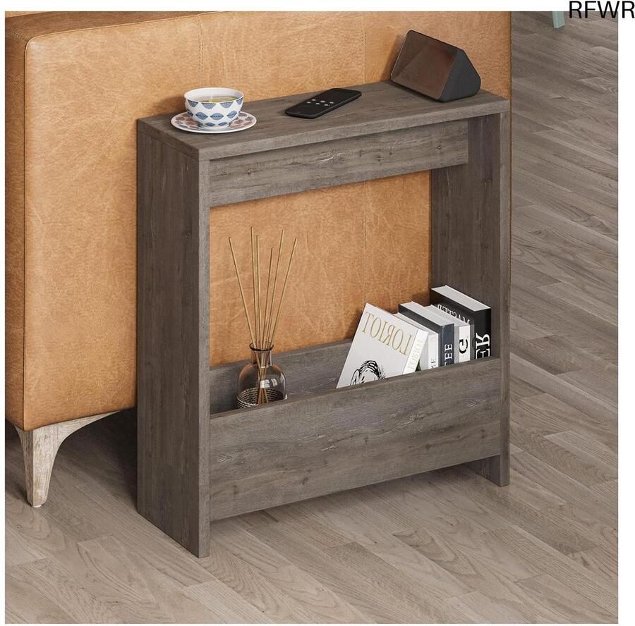 RFWR Bijzettafel met tijdschriftenrek – Multifunctionele Salontafel voor Woonkamer en Kantoor – Verkrijgbaar in Kleuren – 55 x 20 x 60 cm