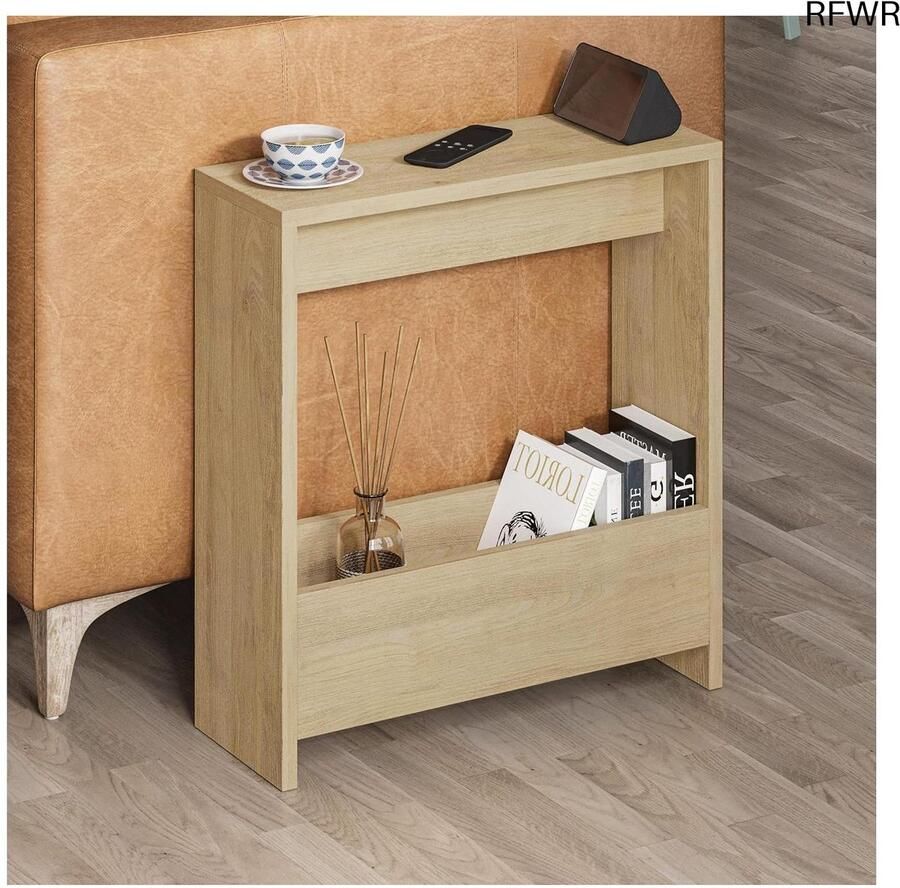 RFWR Bijzettafel met tijdschriftenrek voor woonkamer en kantoor veelzijdig en stijlvol