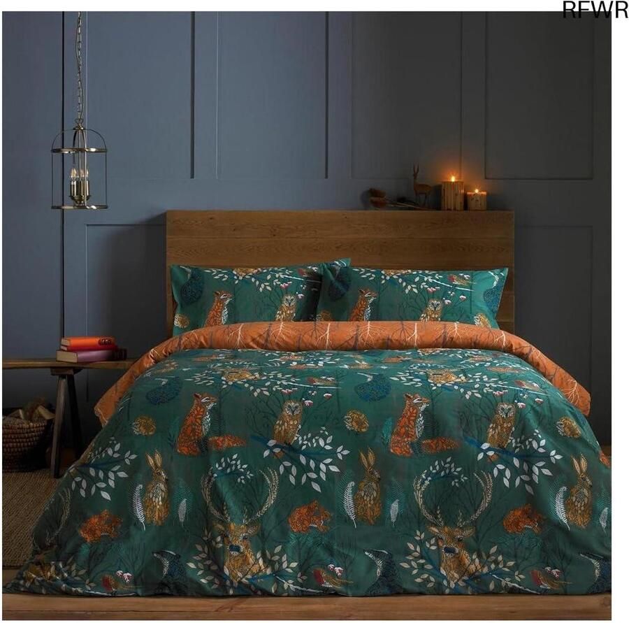 RFWR Bosfauna Dekbedovertrekset Smaragd Eenpersoonsbed