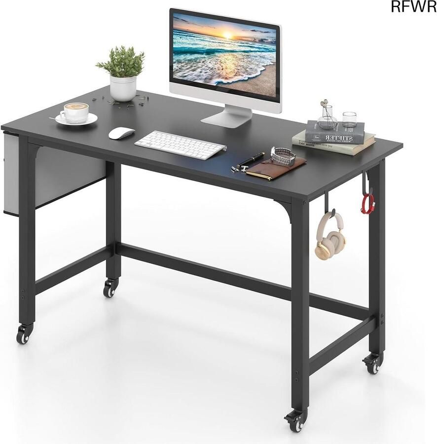 RFWR Bureau met Wielen en Opbergruimte voor Thuiswerk Mobiliteit en Functionaliteit