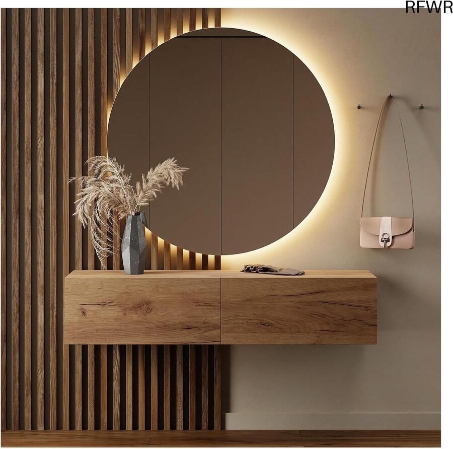 RFWR Compacte garderobekast 140 cm Goud eiken hang- of staand halmeubel