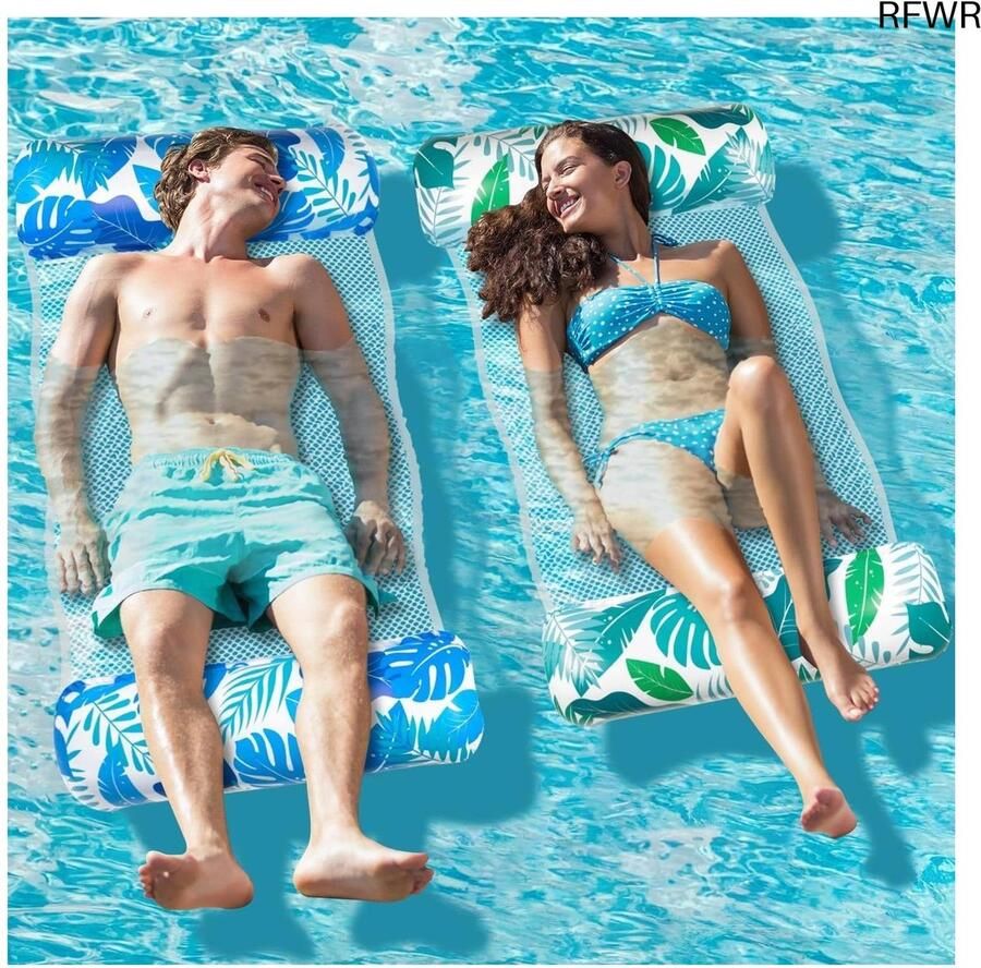 RFWR Drijvende Hangmat XL 4-in-1 Opblaasbaar Matras voor Strand en Zwembad