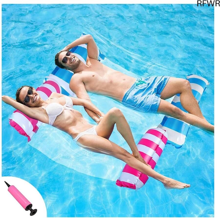 RFWR Drijvende Water Hangmat voor Volwassenen en Kinderen 4 in 1 Opblaasbare Loungestoel Zadel Hangmat en Drijver