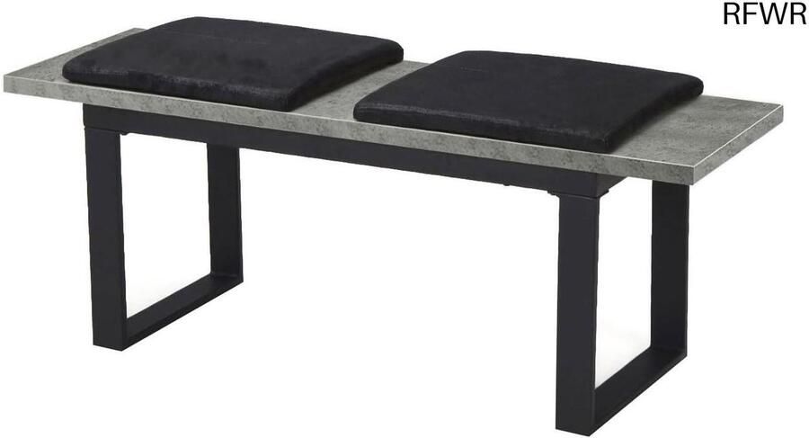 RFWR Eetkamerbank 120 cm met zitkussens Industrieel moderne zitbank voor eetkamer hal en garderobe