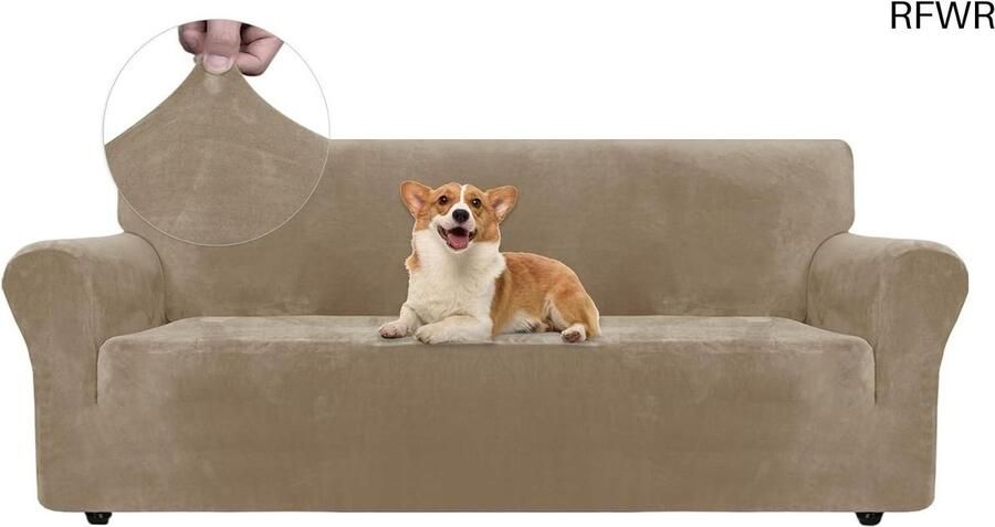 RFWR Elastiche Bankhoes voor 3 Zits Sofa Universele en Krasbestendige Meubelhoes met Antislip Functie