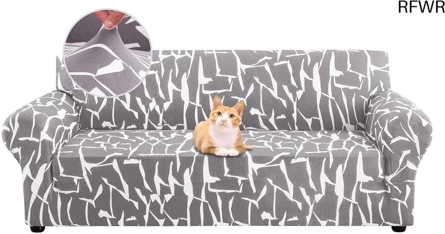 RFWR Elastische 2-zits bankhoes met antislip en vuilafstotende functie Universele pasvorm