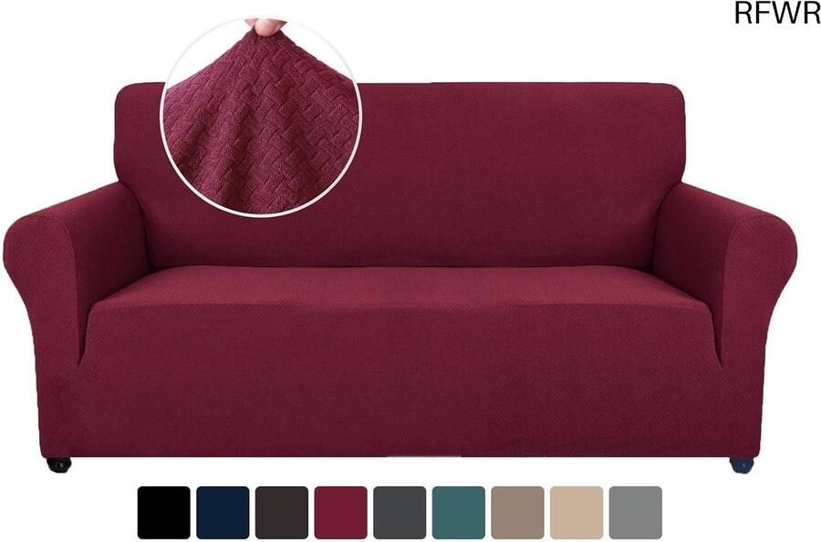 RFWR Elastische 2-zits Bankhoes Universeel Krasbestendig en Antislip