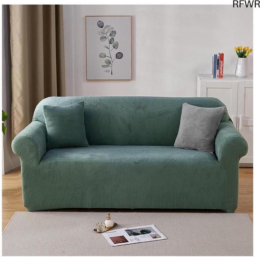 RFWR Elastische 3-zits bankhoezen fluwelen slipcovers voor banken