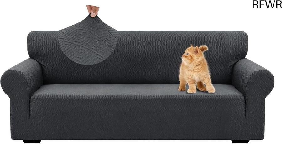 RFWR Elastische Bankhoes 3 Zits Universele Rekbare Sofahoes met Anti-slip en Krasbestendig Design in Blauw