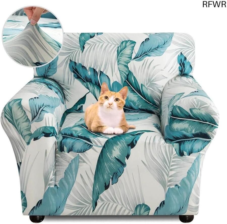 RFWR Elastische Bankhoes voor 1-zits met Patroon Antislip en Vuilafstotend