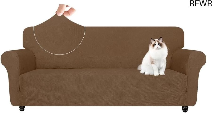 RFWR Elastische Bankhoes Voor 3-Zits Banken Met Armleuningen Krasbestendig En Universeel