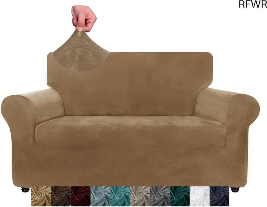 RFWR Elastische fluwelen bankhoezen voor 2-zits banken Perfecte meubelbescherming voor huisdieren