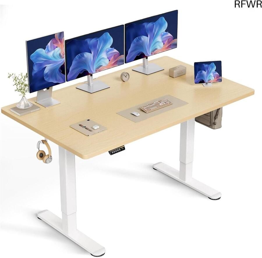 RFWR Elektrisch Hoogteverstelbaar Bureau 160x80 cm met Geheugenfunctie en Kabelbeheer