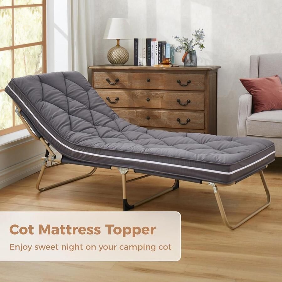 RFWR Enkele oprolbare vloermatras Traagschuim opvouwbare bedmatrastopper met machinewasbare hoes (190 x 75 x 10 cm)