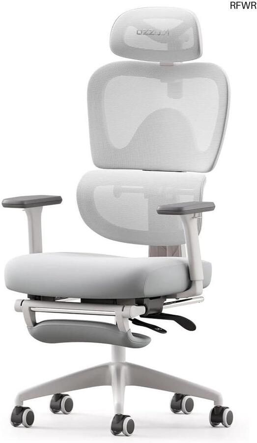 RFWR Ergonomische Bureaustoel met Verstelbare Lendensteun en Hoofdsteun voor Volwassenen en Tieners
