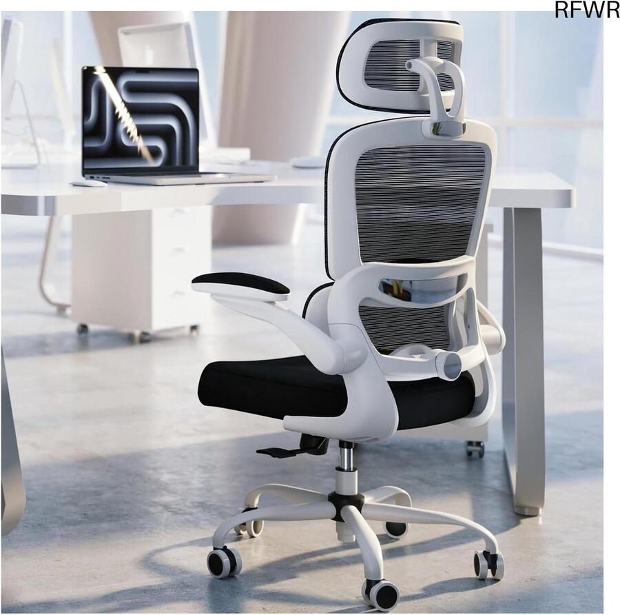 RFWR Ergonomische Bureaustoel met Wielen Verstelbare Draaistoel voor Computerwerk
