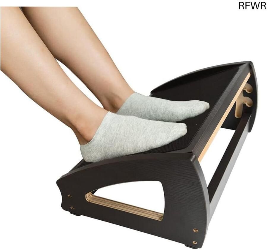 RFWR Ergonomische Houten Voetsteun onder het Bureau met 3 Hoogtes Antislip en Draagvermogen tot 181 kg