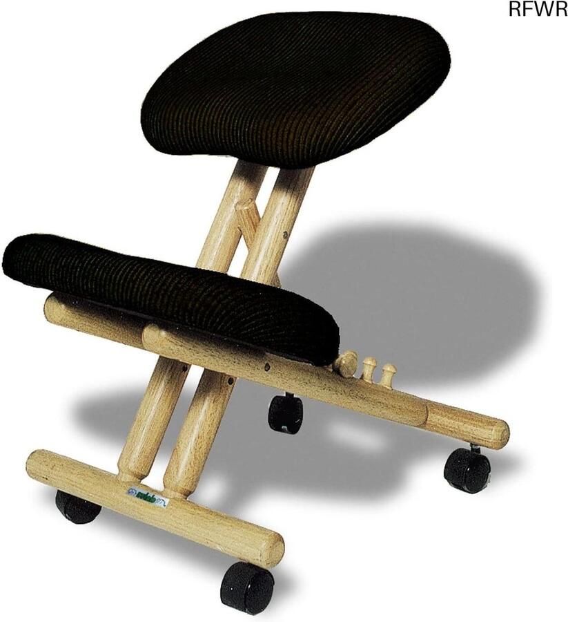 RFWR Ergonomische Natuurstoel met Zwart Zitvlak – Comfortabel en Duurzaam