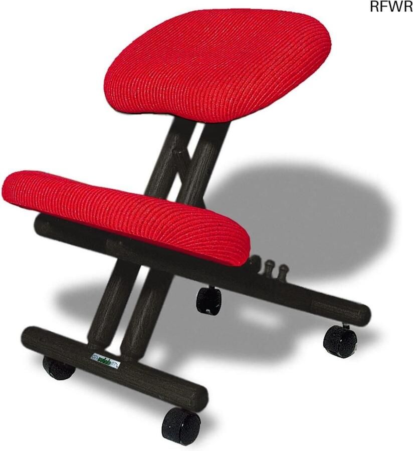 RFWR Ergonomische stoel zwart met rode zitting Comfortabele zithouding voor elke ruimte