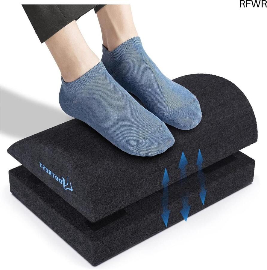 RFWR Ergonomische verstelbare voetensteun voor bureau met antislip en traagschuim