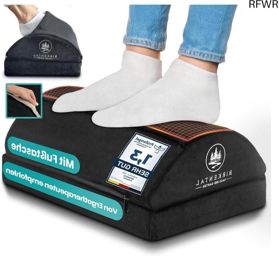 RFWR Ergonomische Voetensteun voor Bureau Hoogte Verstelbaar met Antislip Comfortabel en Praktisch Kantooraccessoire