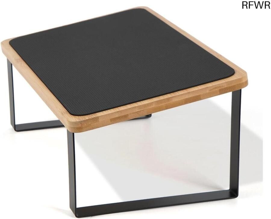 RFWR Ergonomische Voetensteun voor Onder Bureau Houten en Metalen Ondersteuning voor Comfort en Verlichting