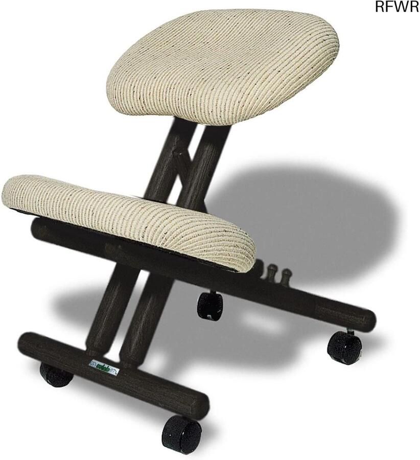 RFWR Ergonomische Zwarte Stoel met Natuurkleurige Zitting voor Comfort en Ondersteuning