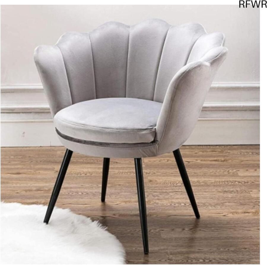 RFWR Fluwelen make-uptafelstoel met armleuningen en metalen poten modern en multifunctioneel