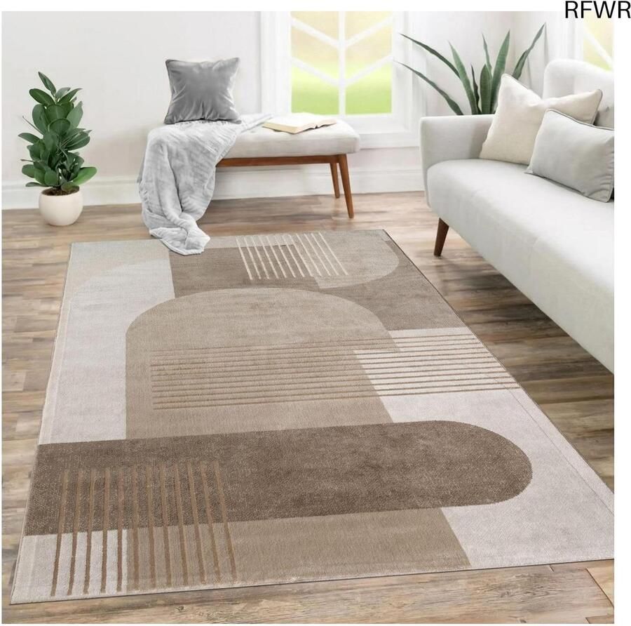 RFWR Geometrisch Abstract Tapijt voor Woonkamer en Eetkamer Modern Design 120x160 cm