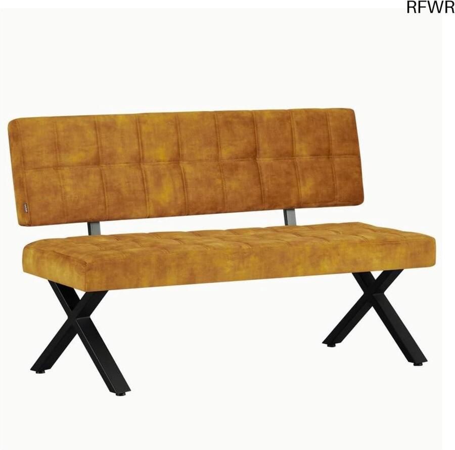 RFWR Gevoerde Eetkamerbank 140 cm Industrieel Modern Design Lichtgrijs