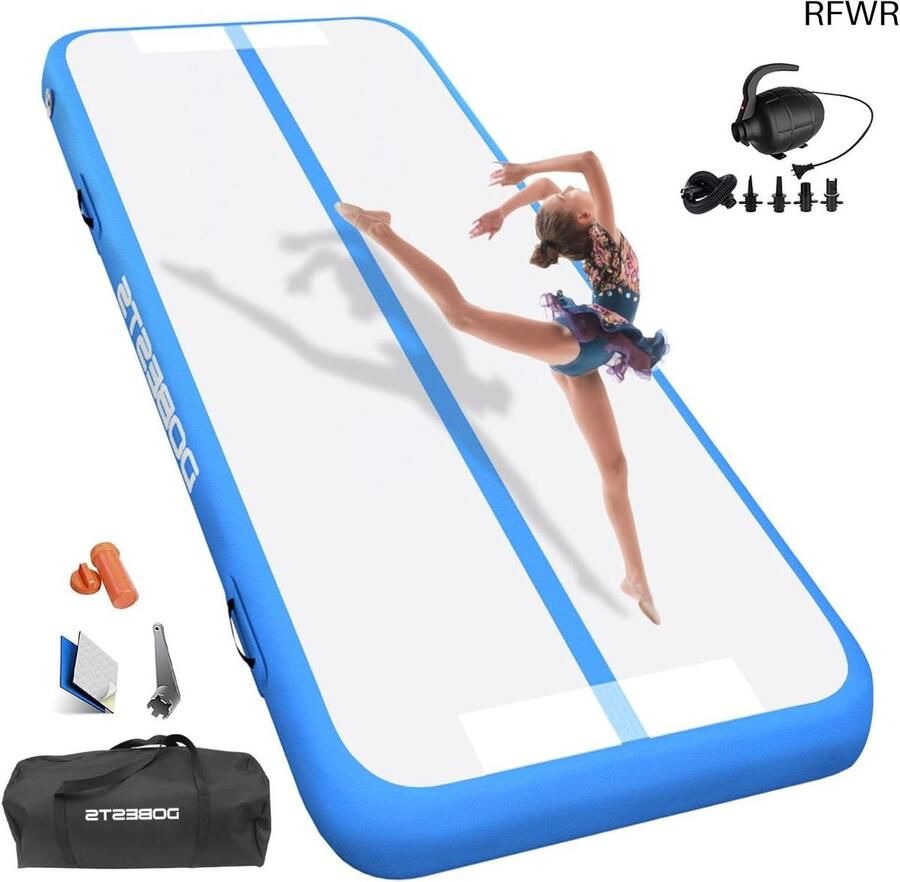 RFWR Gymnastiek en Yoga Opblaasbare Trainingsmat 10-20 cm met Elektrische Pomp