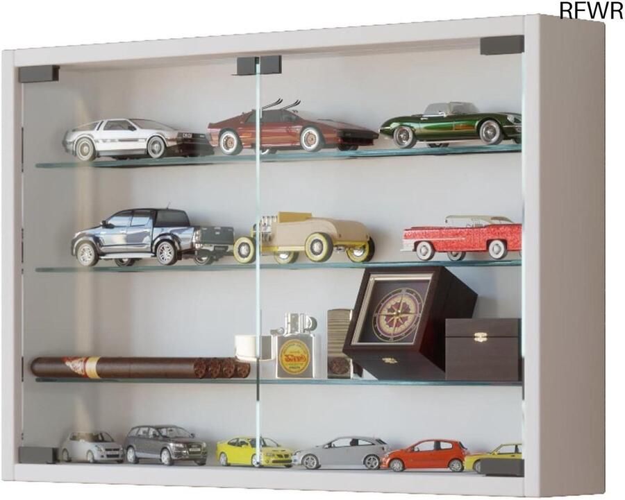 RFWR Hängende Glasvitrine met ESG-Sicherheitsglas Moderne Vitrine Afmetingen 40 x 60 x 10 cm Stijlvolle en ruimtebesparende opbergoplossing