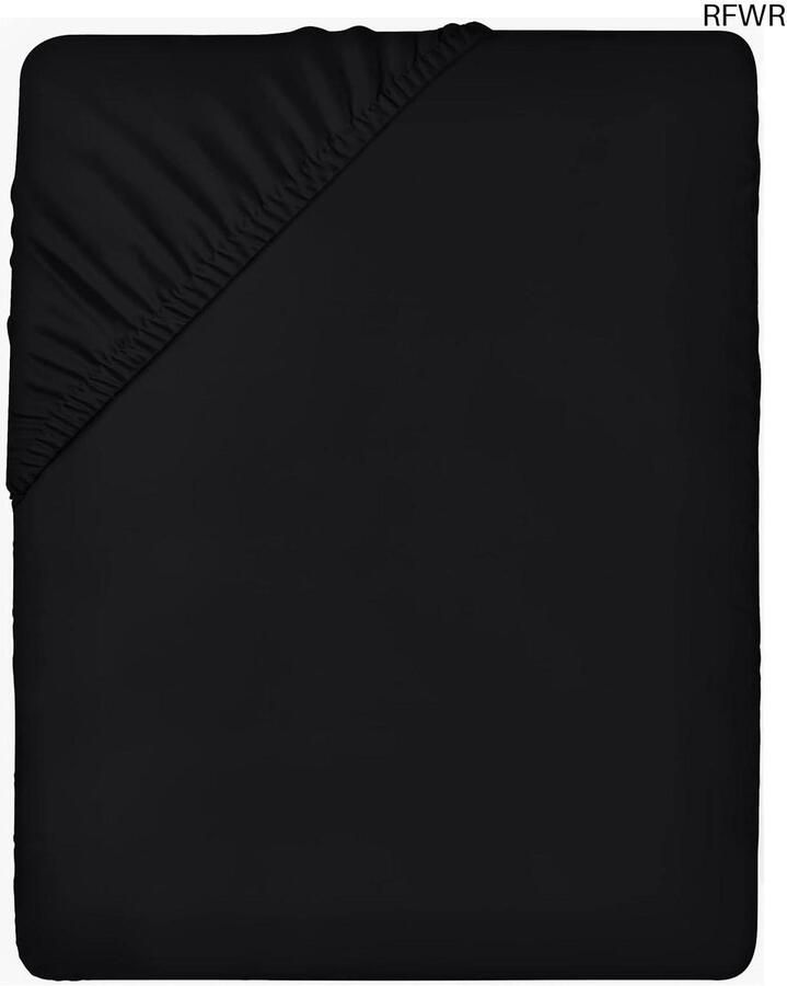 RFWR Hoeslaken voor Matrassen tot 35 cm Diep Zachte Geborstelde Microvezel Krimp en Vervaagt Bestendig (90 x 200 cm Zwart)