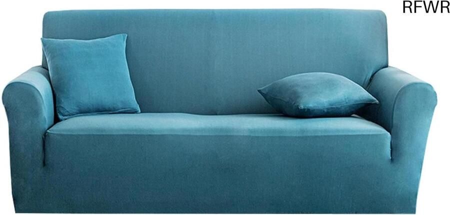 RFWR Hoge Stretch Bankhoezen voor 1 2 3 4-zitsbanken Antislip Wasbaar en Ondersteunt Huisdieren Lichtblauw