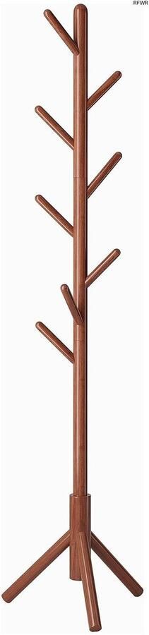 RFWR Houten kapstok met 8 haken Multifunctionele kledingrek voor hoeden jassen en accessoires