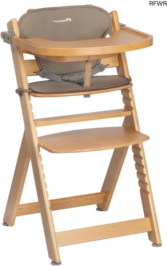 RFWR Houten Meegroeikinderstoel met Comfortkussen en Verstelbaar Tafeltje