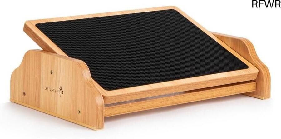 RFWR Houten voetsteun onder bureau met antislip oppervlak schommelende voetkruk voor thuiskantoor