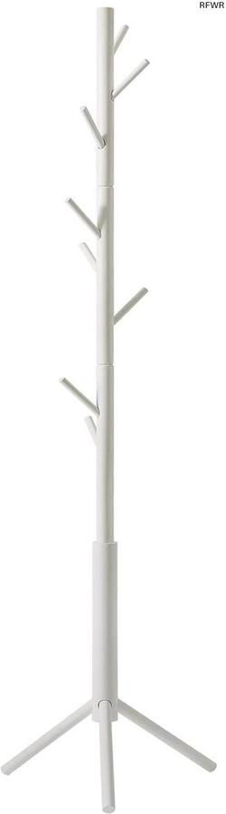 RFWR Houten Vrijstaande Kapstok met 8 Haken Verstelbare Halboom voor Gang Woonkamer Slaapkamer Ruimtebesparend en Stabiel